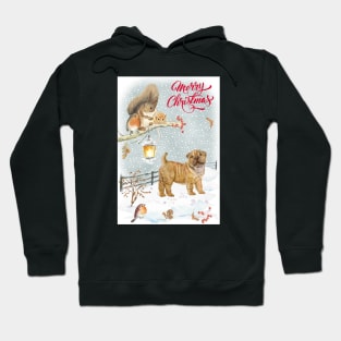 Shar Pei Merry Christmas Santa Dog Holiday Greeting Hoodie